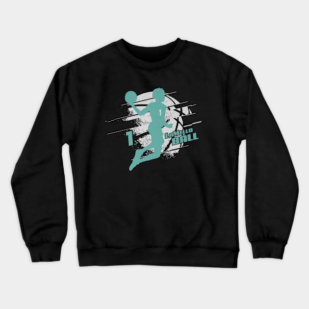 LaMelo Ball Charlotte Silhouette Crewneck Sweatshirt by danlintonpro